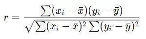 Pearson Correlation formula